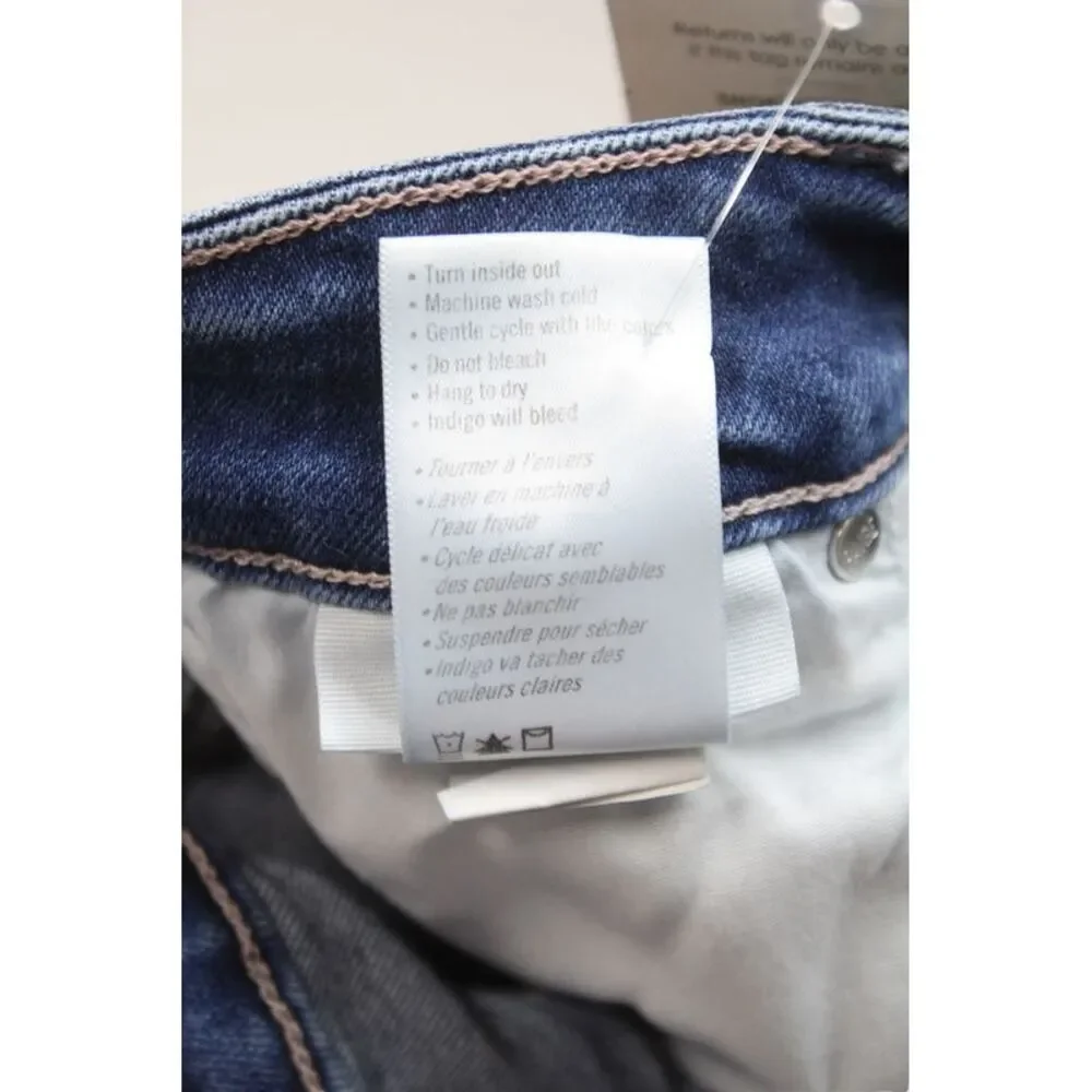 Paige Women Wide-Leg High-Rise Jeans Blue Cotton Button Size 24